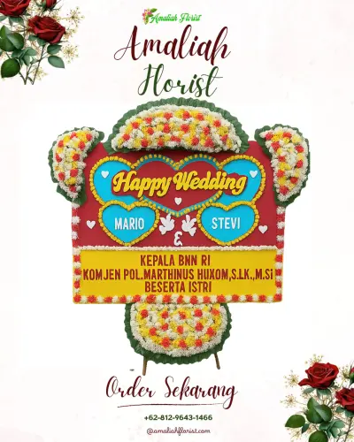 Karangan Papan Bunga Pernikahan di Sidorahayu